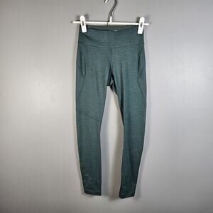Outdoor Voices TechSweat Leggings XS Dark Green High Rise 7/8 Active Yoga Pocket
